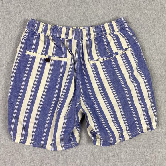 Katin Shorts Mens S Blue White Striped Cotton Linen Relaxed Short - Picture 4 of 7
